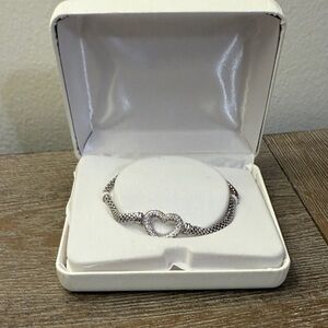 Elegant Silver Heart Bracelet